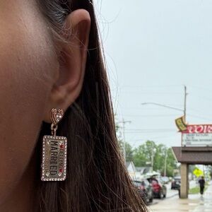 BaubleBar “Getting Married” License Plate Bridal Earrings